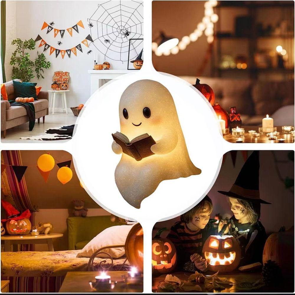 Luminous Statue Ghost Reading Lamp Resin Ornaments Desk Light Ghost Night Light  Study Room