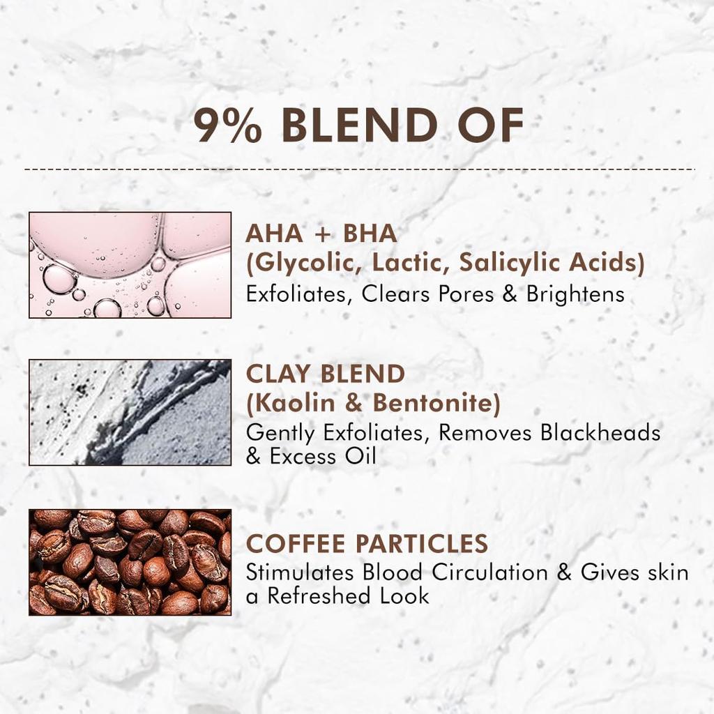 mCaffeine Pore Cleanse Coffee Cookie Detan Face Mask 100g For All Skin Types Blackhead Control