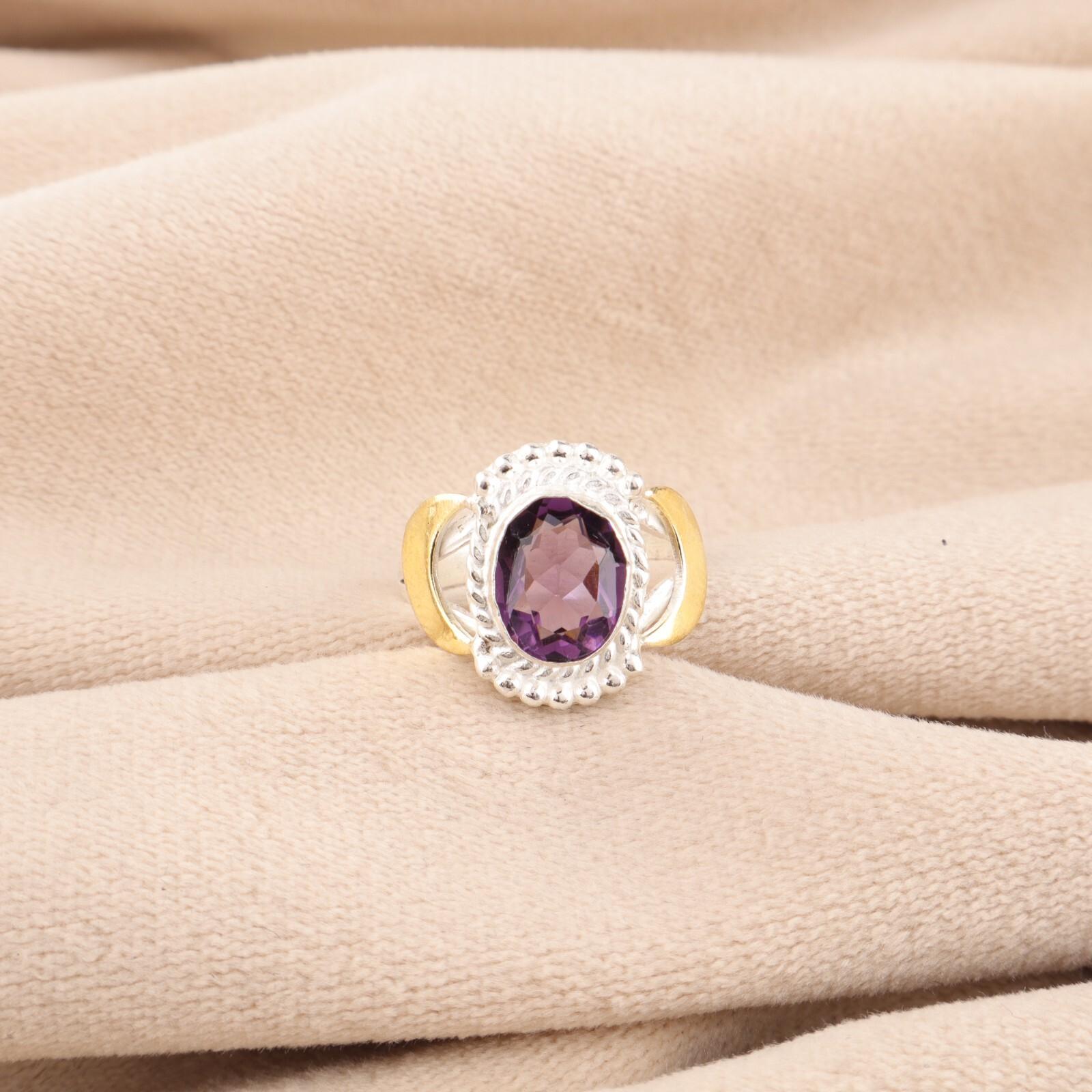 

Натуральный Аметист Драгоценный Камень 925 Стерлинговое Серебро Ювелирные Изделия Ручной Работы Кольцо Для Свадьбы RR-61-16 13