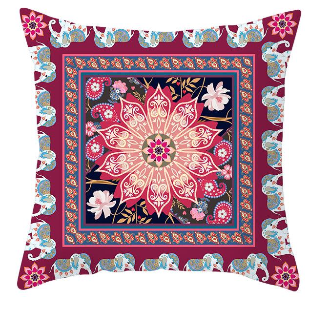 Mandala Ethnic Style Printed Peach Skin Velvet Pillowcase, Bohemian Home Pillow and Cushion Cover