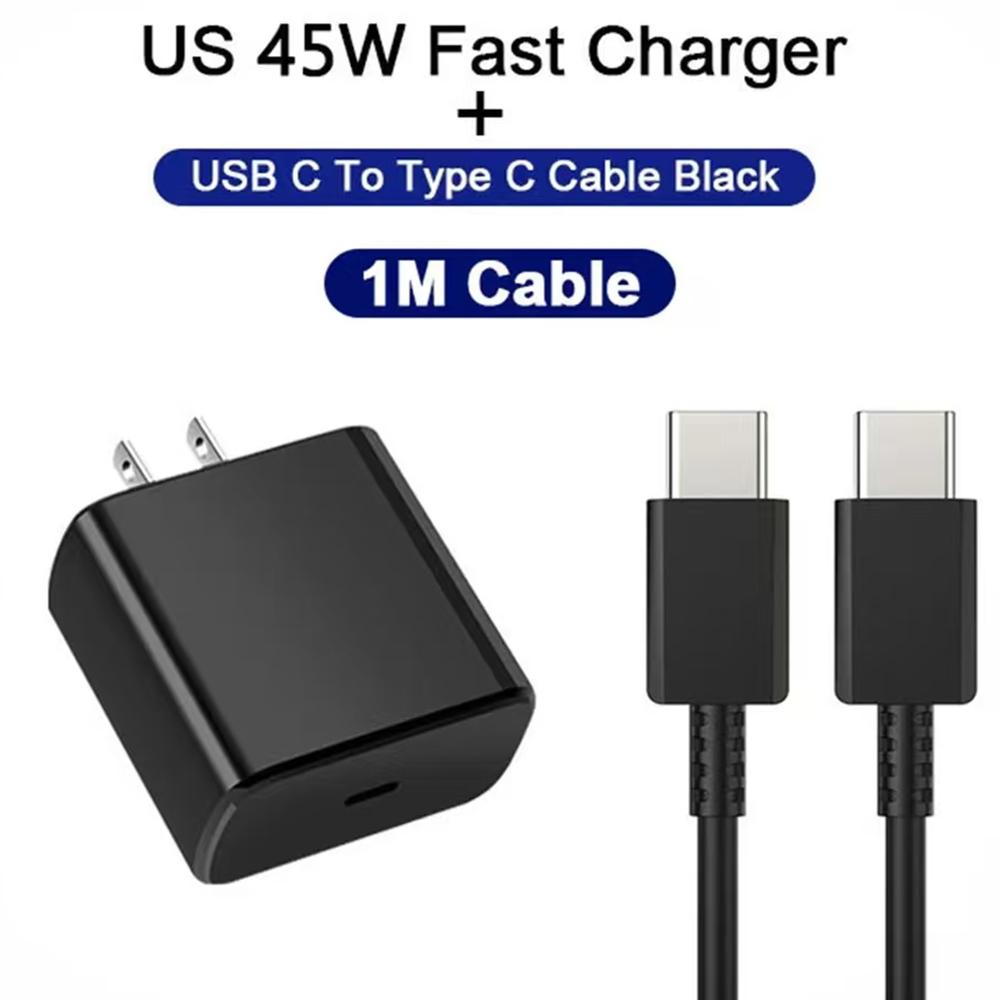 

45W USB-C Mobile Phone Charger Plug Fast Charging Plug Mobile Phone Charger Adapter Suitable For Phone Tablet Fast Charging Plug 2 in 1 US Black
