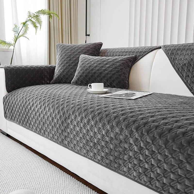 Polštářek na pohovku Neklouzavá Zimní prošívání Plyšový potah na pohovku Ručník Domácí mazlíčci Dětský ručník na pohovku Protiskluzový Univerzální jednobarevný chránič na gauč