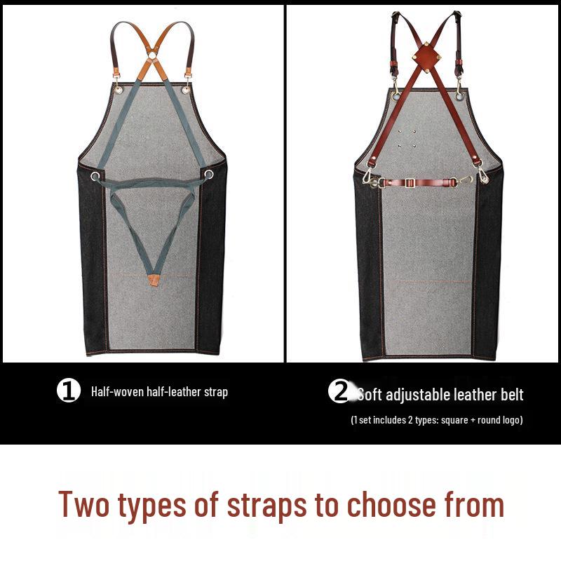 Custom Logo Barber Denim Apron for Hairdressers, Stylists, Artists, and Students