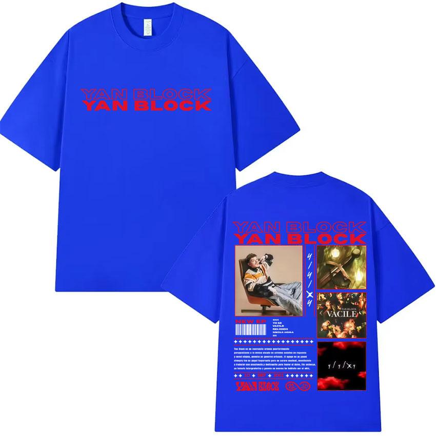 Yan Block New Album Punk Harajuku T Shirt Mens Casual High Quality Tshirts Cotton Short Sleeve Oversized Tee Shirts Fans Gift