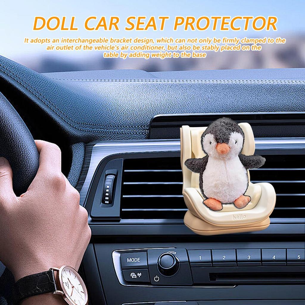 Mini Puppenautositz Plüschpuppe Sicherheitssitz Stofftier Lüftungsschlitz Autositz Cartoon Stuhl Modell Auto Innendekoration Zubehör