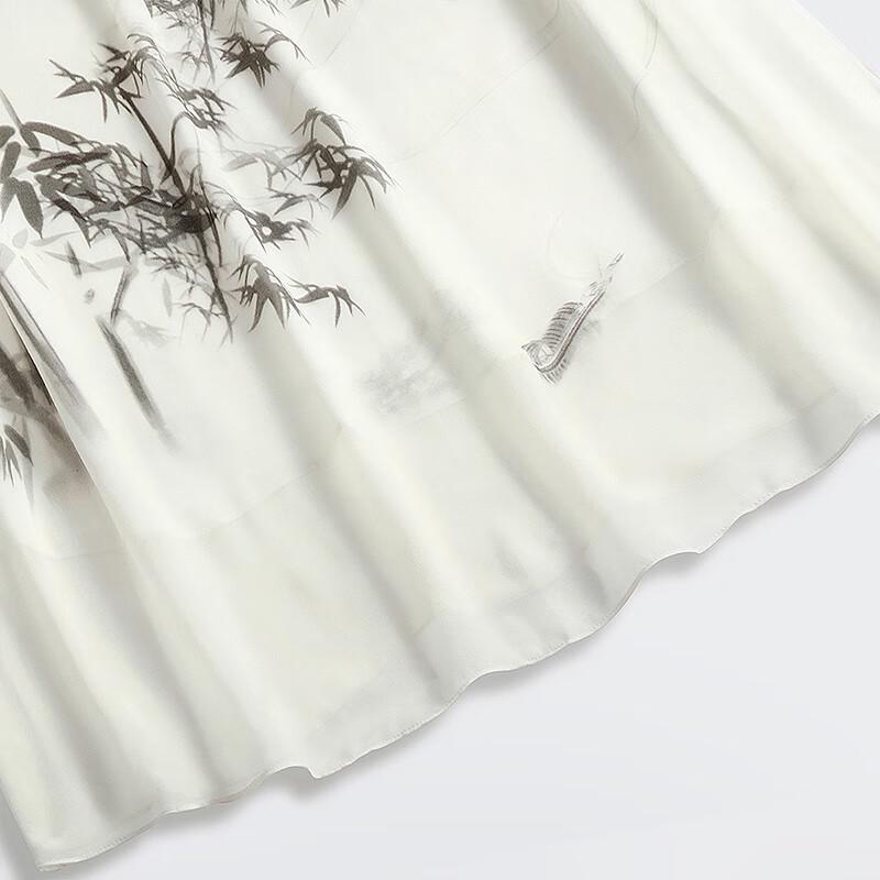 New Chinese Style Printed A-Line Mid-Length Dress