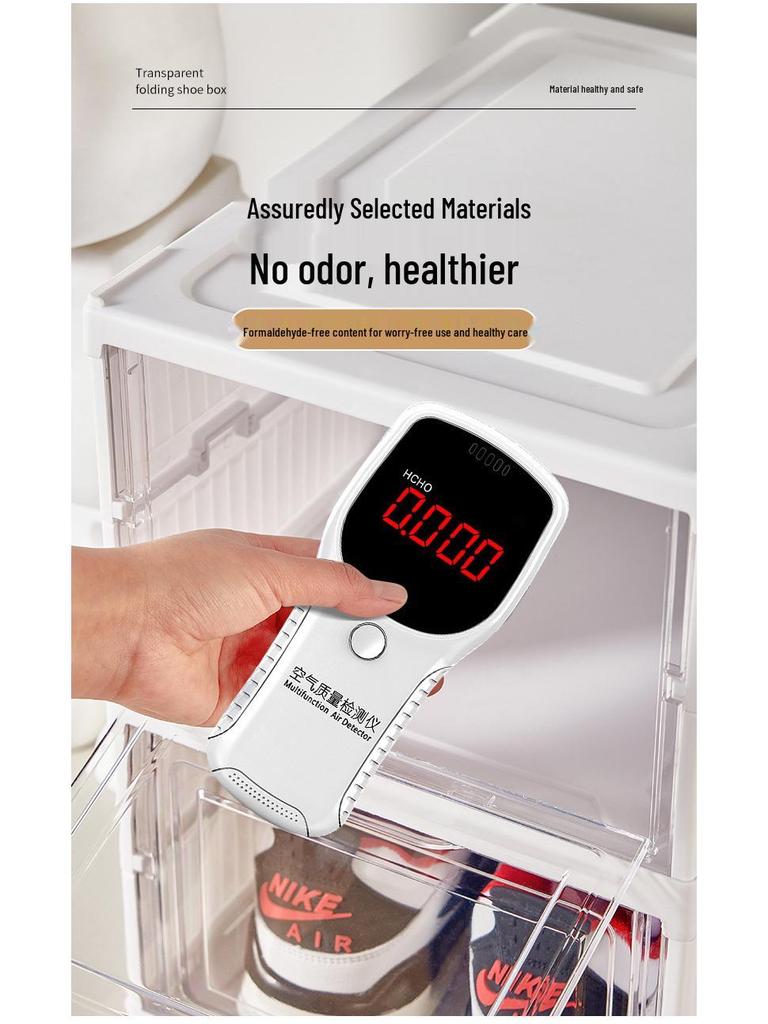 Transparent Foldable Shoe Storage Box - Space-Saving Organizer & Sneaker Rack, No Installation Required