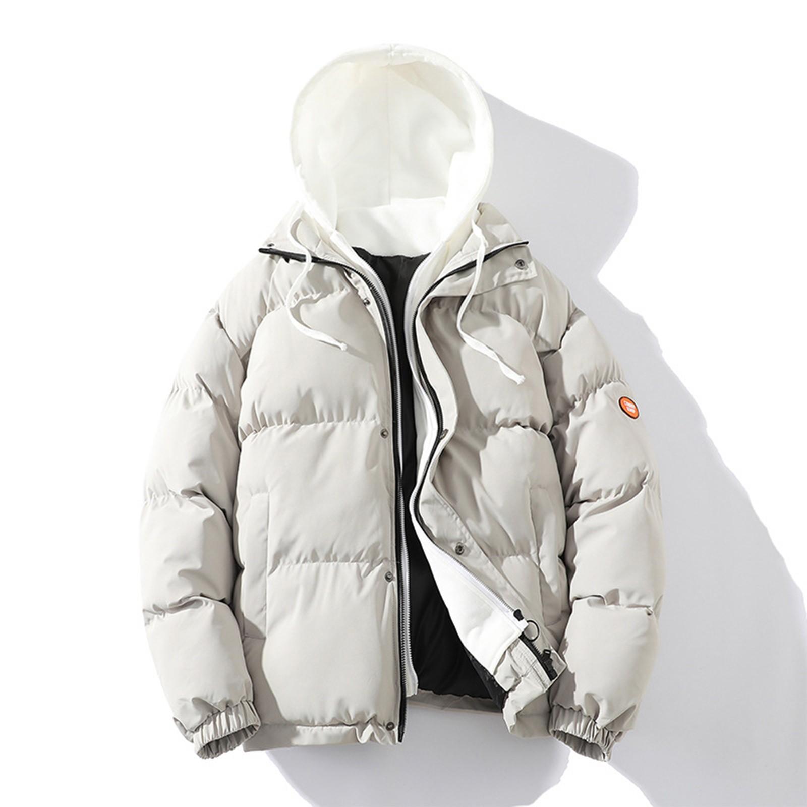 

Зимняя новая утолщенная хлопковая куртка из двух частей с капюшоном, повседневное хлопковое пальто-кардиган XL бежевый