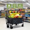 Capacity Heavy-Duty All-Terrain Folding Cart - Stainless Steel Frame and Foldable Multi-Purpose Wagon for Camping,