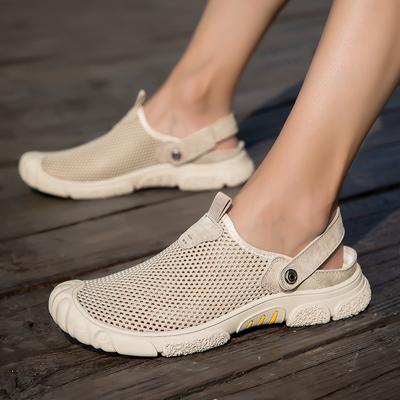 Summer Men's Mesh Sneakers Beach Sandals Outdoor Mountaineering Casual Breathable Flat Shoes Men's Comfortable Driving Shoes