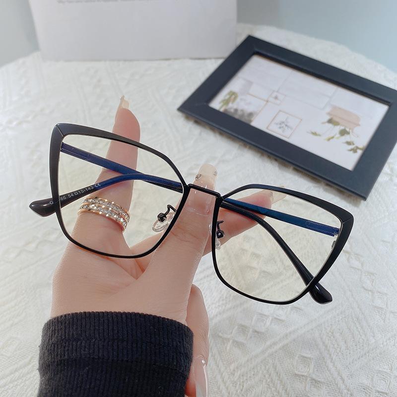 1.67 1.74 -8 To +8 New Fashion Brand Design Retro Cat Eye Frame Photochromic Anti Blue Light Computer Women Reading Glasses Farsighted Diopters