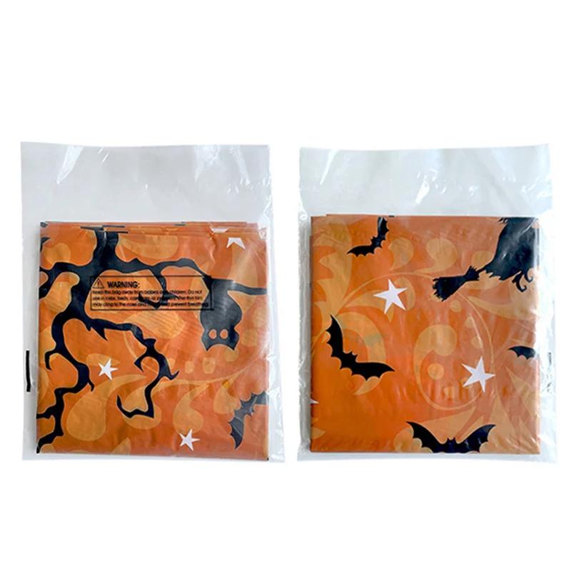 Halloween Decoration Tablecloth Disposable Pumpkin Spider Web Bat Plastic Table Cover Halloween Autumn Party Home Table Decor