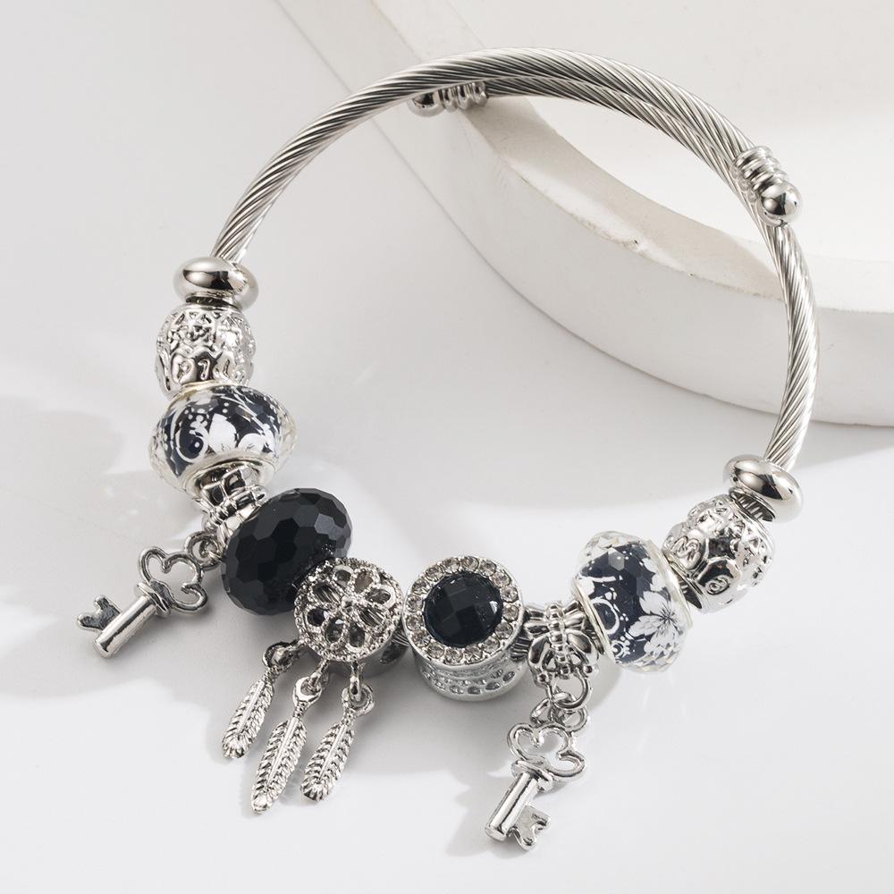 Dream Shop Key Pendant Bracelet for Women Trendy Fashion Versatile Adjustable Bangle