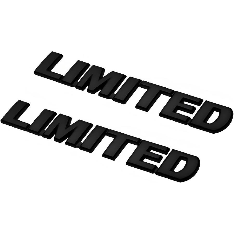 2pcs Limited Metal Emblem Badge Letter Plate Side Rear Trunk Tailgate Decal (Silver)