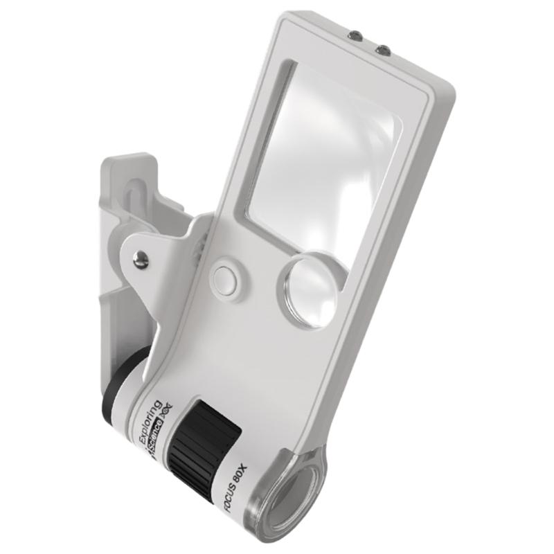 

Senior Friendly Magnification Glass with Bright LED Light Suitable for Readers Hobbyists Detailed Inspection and Reading білий