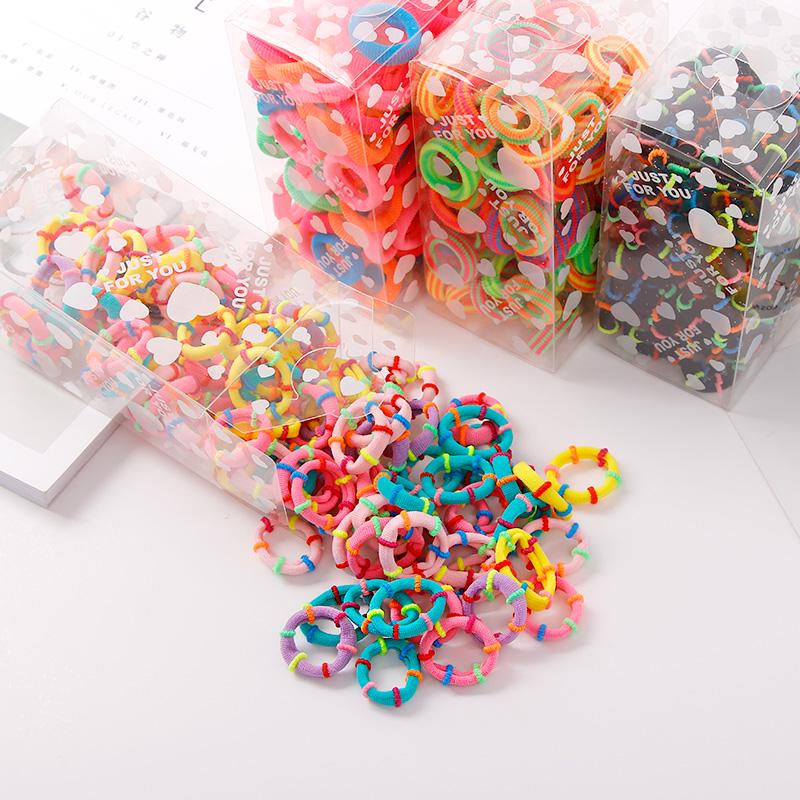 Buy 100pcs/Box Children Cute Small Rubber Ring Bands Tie Ponytail ...