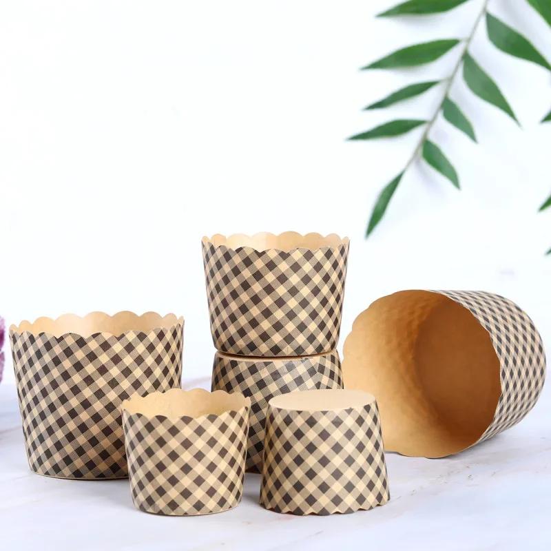 100Pcs Heavy Duty Brown Kraft Muffin Cupcake Paper Liners for Baking Dessert Cups Cake Baking Cups for Home Bakery