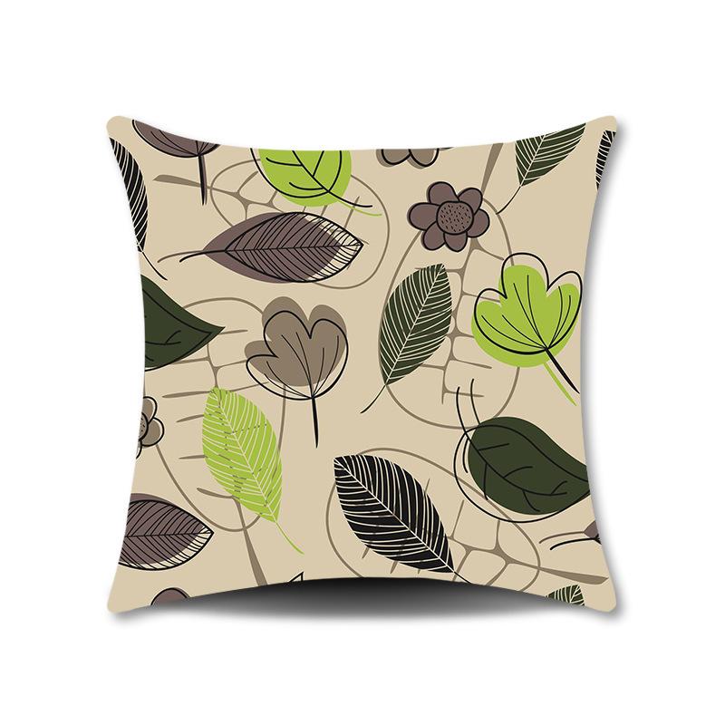 Spring Flower Print Pillow Cover for Home Living Room Sofa Cushion Cover Linen Print Cushion Cover
