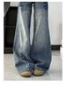 Jeans Donna Micro-Flare Lavati a Vita Bassa - Blu Retrò, Vestibilità Larga, Lunghezza Maxi, Collezione Autunnale Petite
