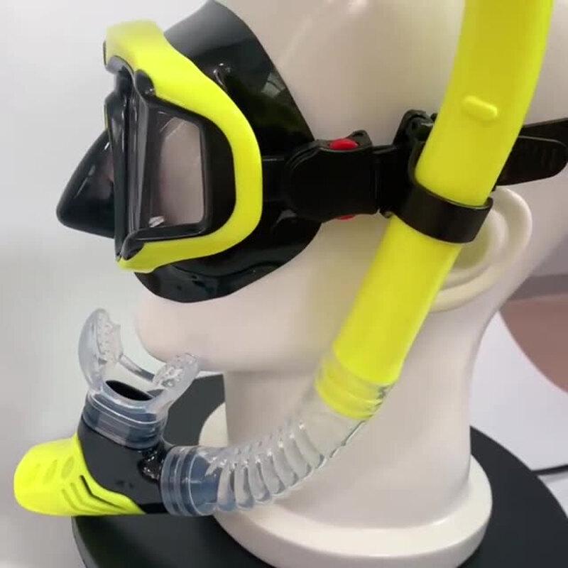 YBLKJ Tempered Glass Snorkel & Diving Mask Set