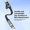 For Galaxy A17 4 In 1 Short Type C Keychain Lanyard Data Cables With LED Display,Braided PD Fast Charging Cord