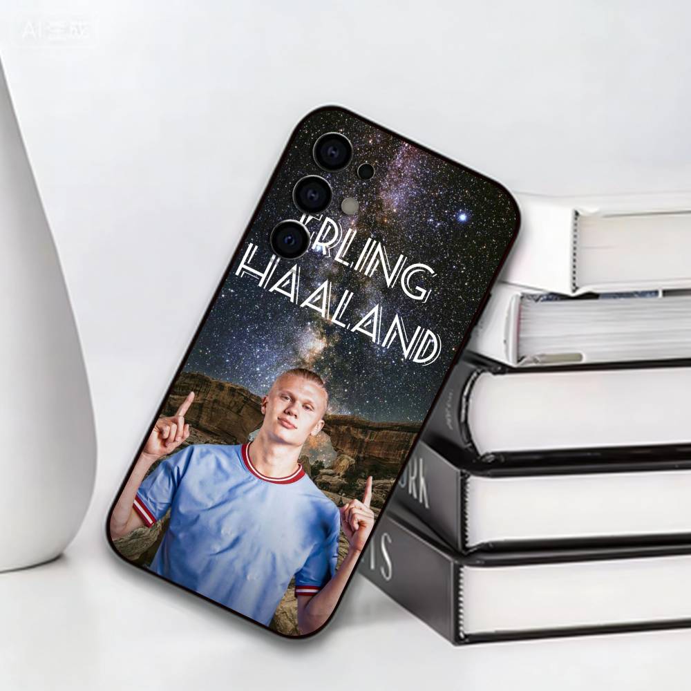 Football E-Erling Haaland Phone Case For Samsung S25,S24,S21,S22,S23,S30,Ultra,S20,Plus,Fe,Soft Silicone Black Cover