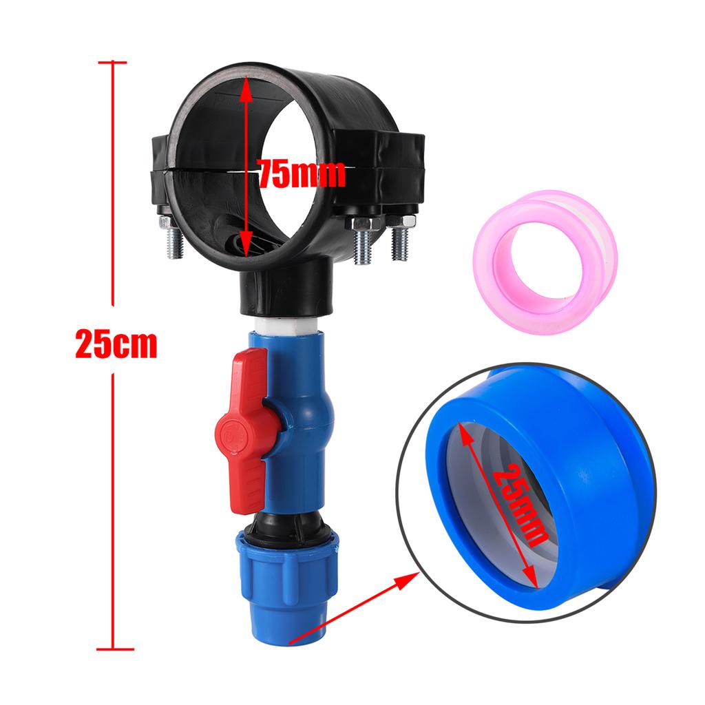 Clip Saddle Drain Connector Pe Main Pipe Repair Parts 75mm To 27mm/75mm Diverter Valve Agricultural Garden Water Connector