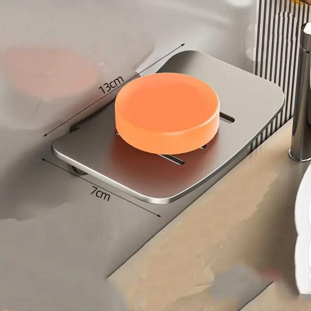 New U-shaped Soap Dish Aluminum Alloy Soap Rack Holder With Drain Bathroom Wall Mounted Soap Dish Soap Box Organizer Accessories