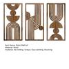 Artă de perete mare din lemn stil Boho Panou modern perforat Decor de perete boem Artă abstractă geometrică minimalistă pentru sala de mese living dormitor