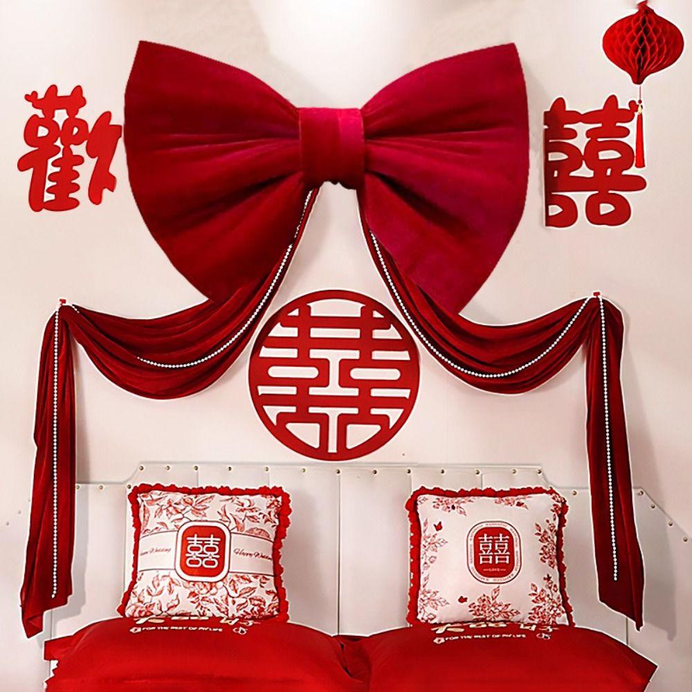 Oversized Christmas Giant Bow Handcrafted Eye-Catching Large Bow Backdrop Extended Ribbon Soft Velvet Ribbon Wall Decor