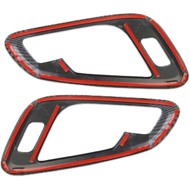 Korlot Carbon Fiber Inner Front Door Handle Patch Cover Trims Accessories for Chevrolet Colorado 2015-2022 for GMC Canyon 2015-2022