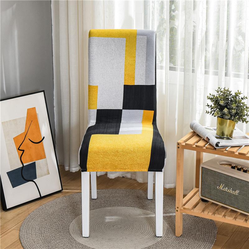1PC Geometric Chair Cover for Dining Room Elastic Universal Seat Slipcovers for Kitchen Wedding Banquet Housse De Chaise
