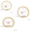 Cadena nueva 14K Monaco para hombres y mujeres, latón, circonita cúbica, pulsera Monaco de moda para hombres y mujeres