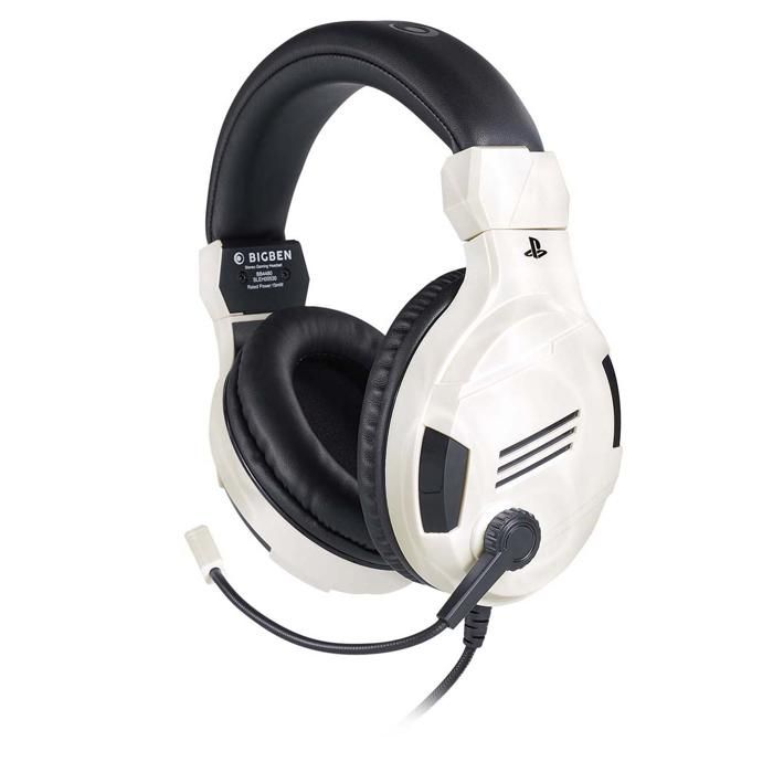 PS4 Headset - BIGBEN - V3 White - Wired - Over-ear - Adjustable microphone