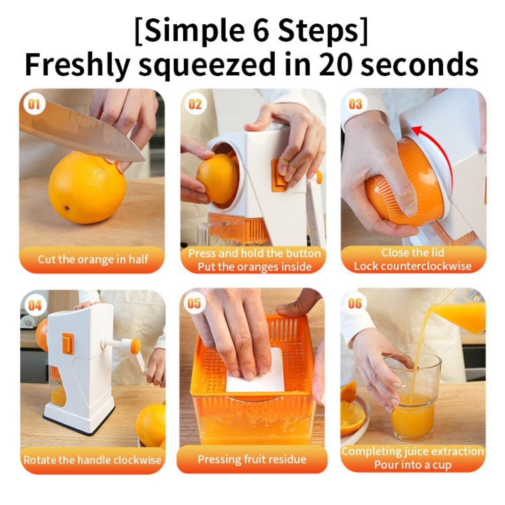 Manual juicer, small household fruit press, convenient hand cranked lemon frying juice cup press