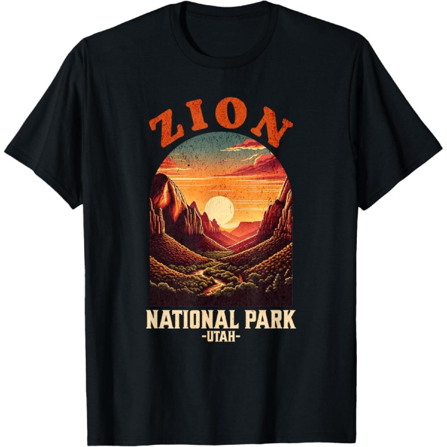 

Vintage Zion National Park Utah USA 1919 Retro T-Shirt XXXXXL чорний