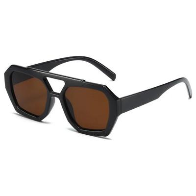Mode Retro Pilot Sonnenbrille Frauen Designer Übergroße Sonnenbrillen Brillen Doppelbrücke Rechteck Frauen Männer Sonnenbrille