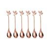 6pcs Leaves scoop ice cream dessert spoon creative contracted stainless steel