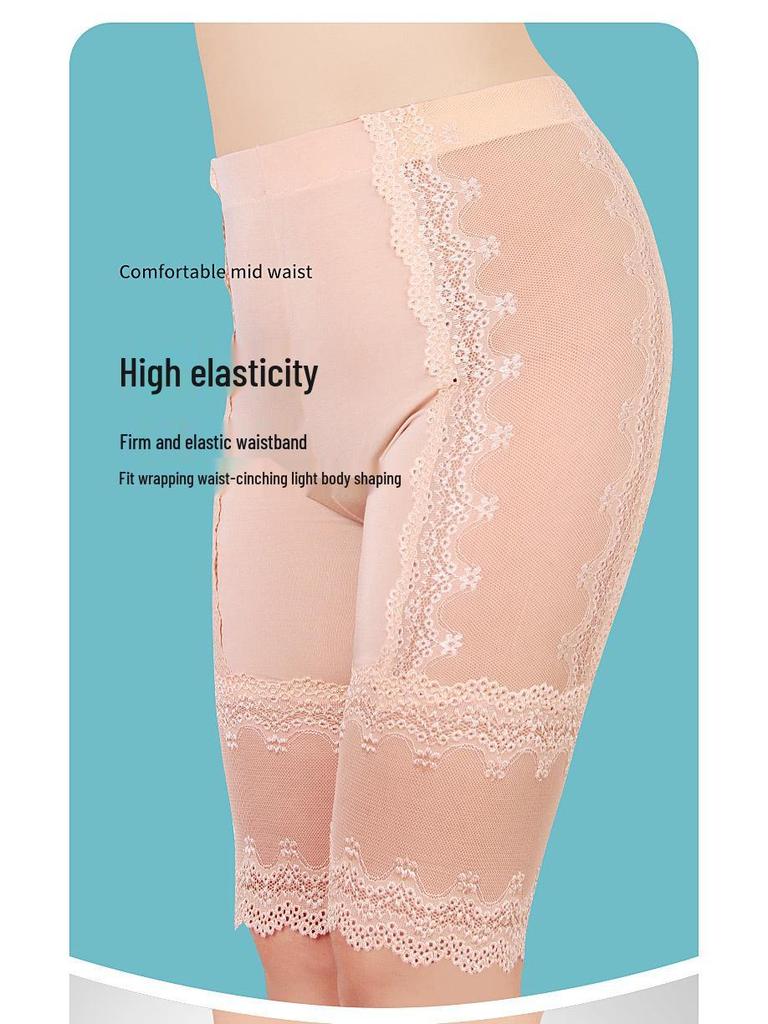 Plus Size High Waist No-Roll Safety Pants: Breathable Tummy Control for 200 Lbs