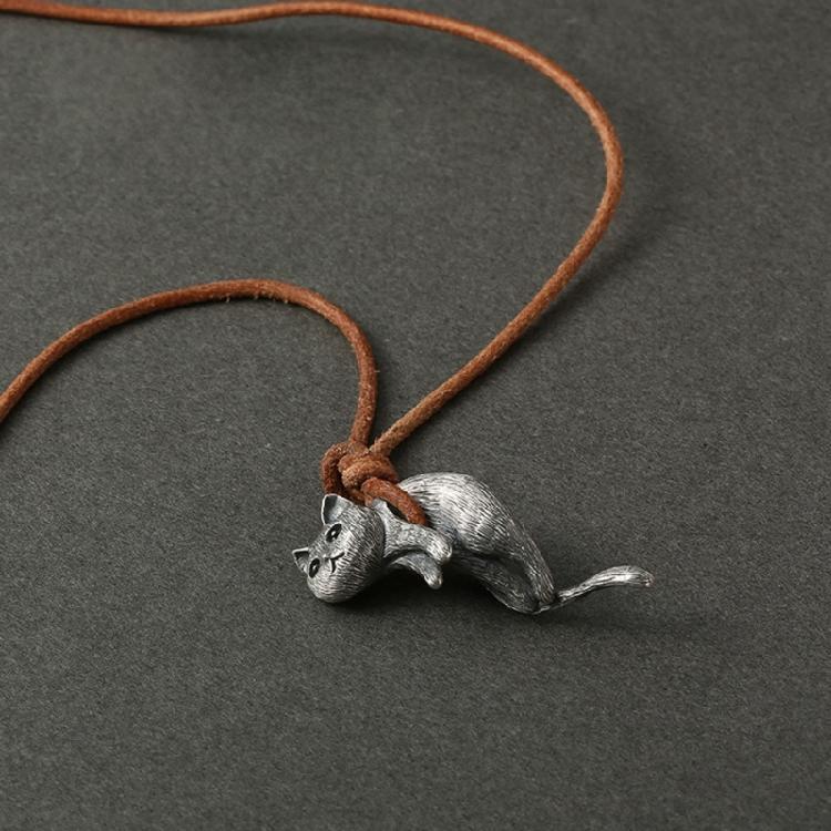 Cute Cat Pendant Necklace Animal Collarbone Necklace Statement Jewelry Gift