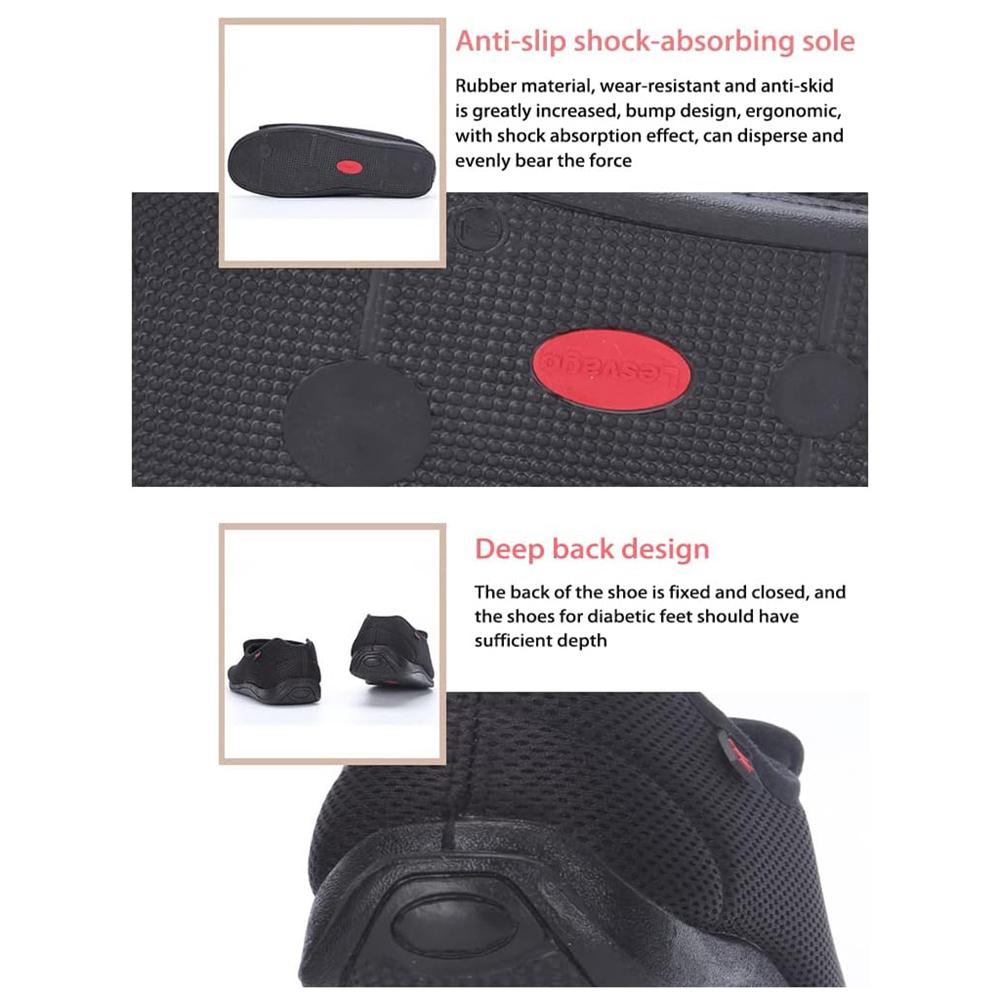 Diabetiker-Wanderschuhe für Damen und Herren, verstellbar, breite Schlupfschuhe, Schuhe gegen geschwollene Füße, Arthritis, Ödeme für ältere Menschen