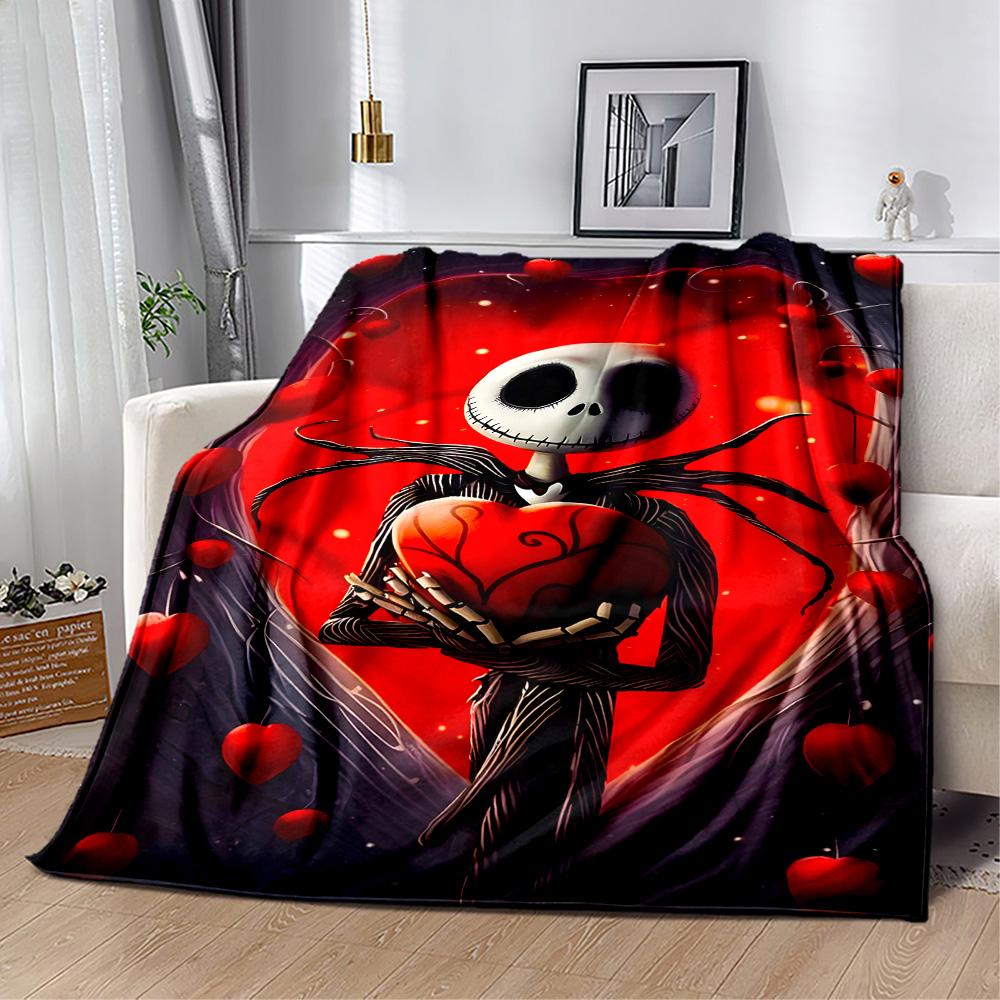 Nightmare Before Christmas Flannel Blanket-Soft and Suitable for Sofas,Beds,Offices,Travel,All Seasons,Great Gift for Holidays and Birthdays.