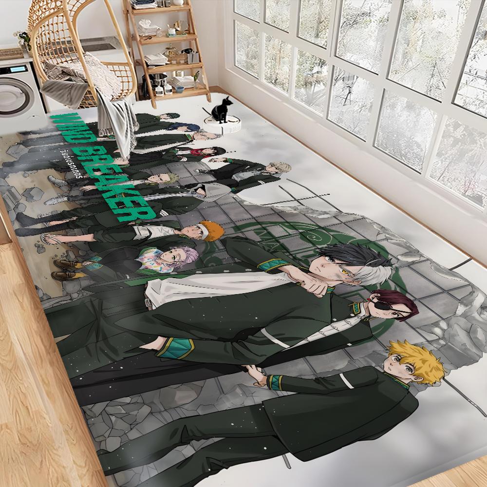 Wind Breaker Anime Room Mats Washable Non-Slip Living Room Sofa Chairs Area Mat Kitchen Alfombra