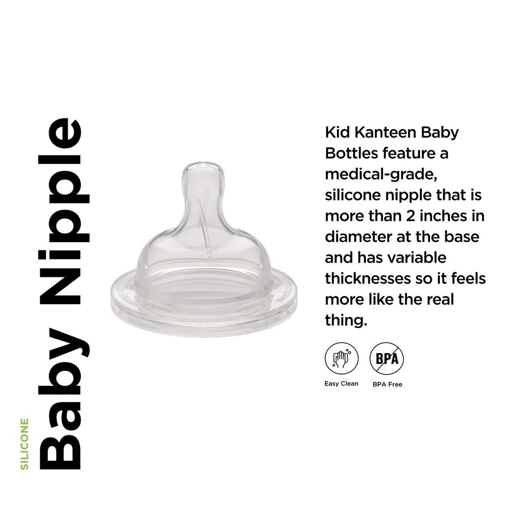 Klean Kanteen Fast Flow Baby Bottle 3 Holes Nipple, 19322045000003, Clear,