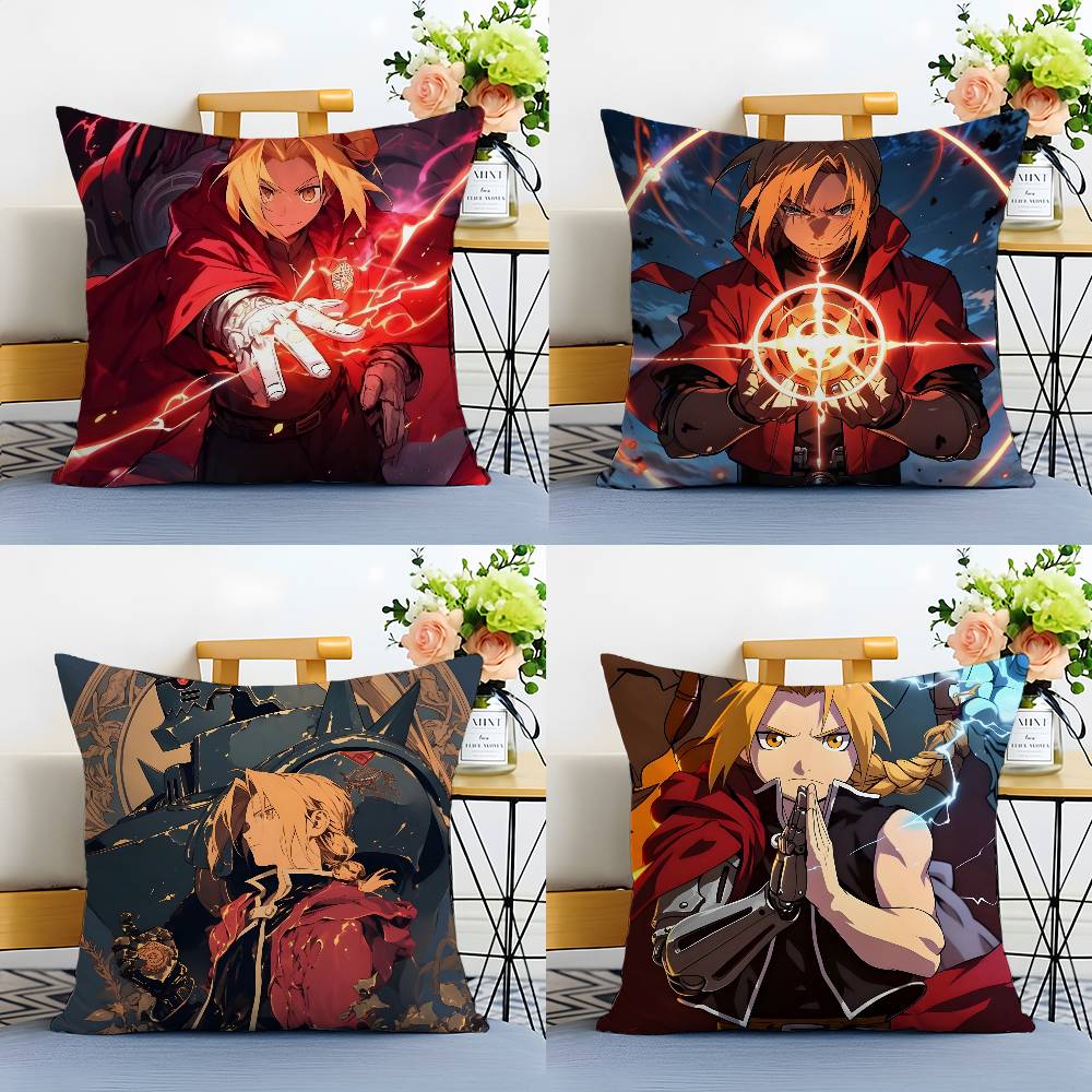 Anime F-Fullmetal Alchemist-MT Pillow Case Printing Pillowcase Living Room Sofa Cushion Cover Bedroom Room Decor