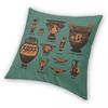 Ancient Greek Pottery Square Pillowcase Polyester Linen Velvet Creative Zip Decorative Throw Pillow Case Car Cushion Cover