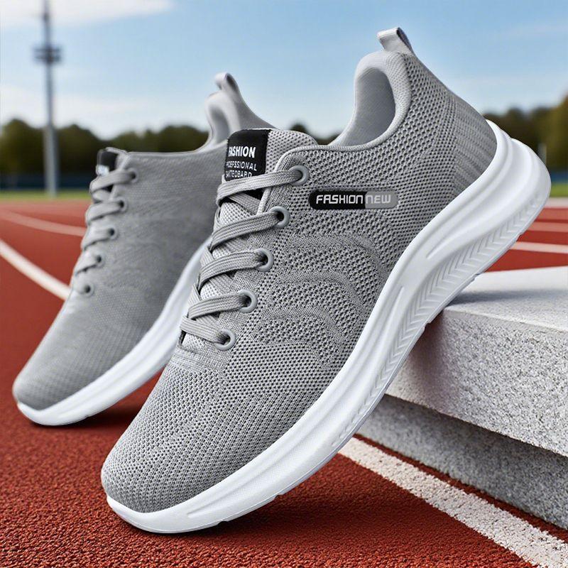 Men's Shoes Sports Shoes Autumn New Breathable Mesh Shoes Soft Soles Not Tired Feet Running Shoes Versatile Lace-up Men's Single Shoes