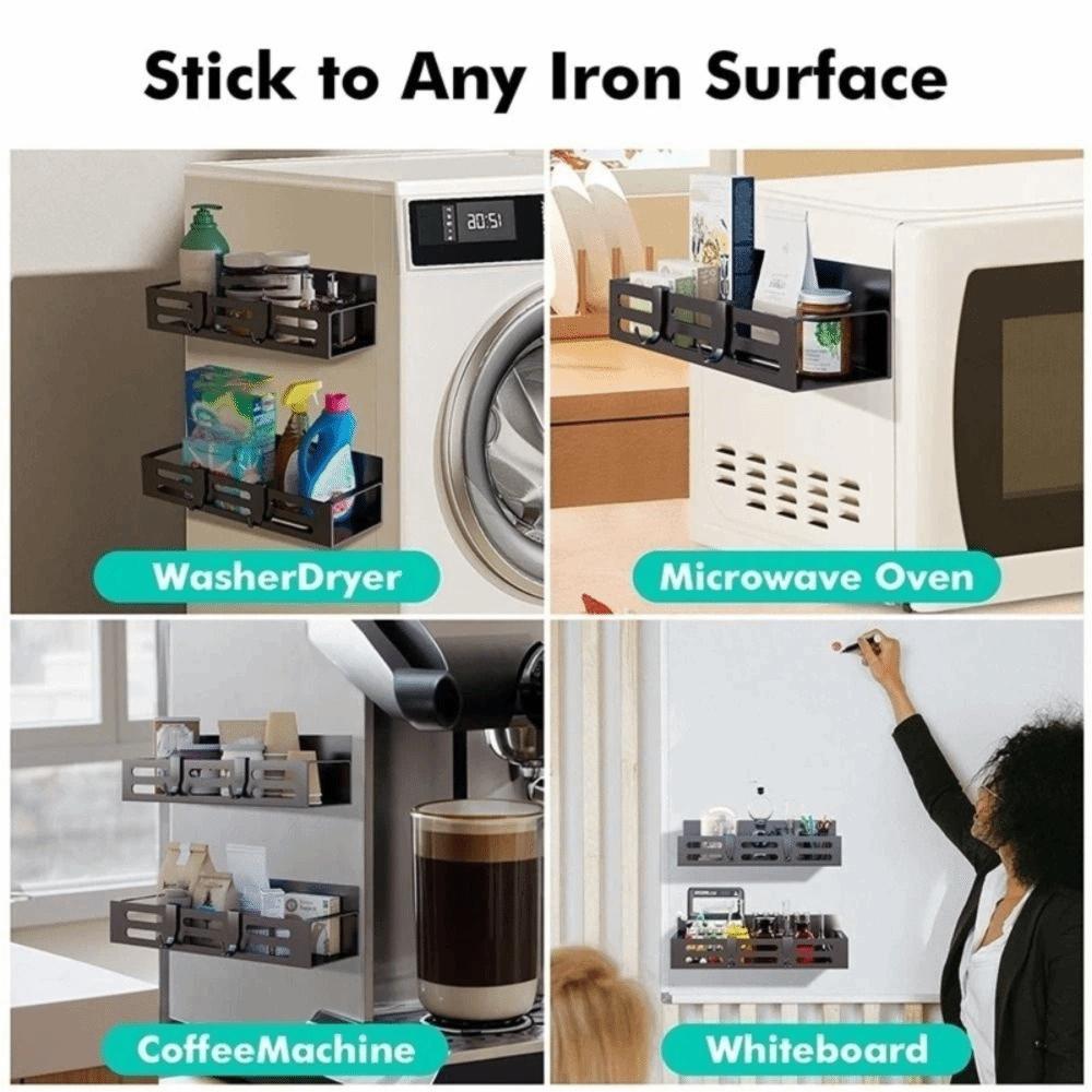 1/2PCS Iron Magnetic Spice Rack Wall Mounted Refrigerator Organizer Durable Seasoning Holder  Home