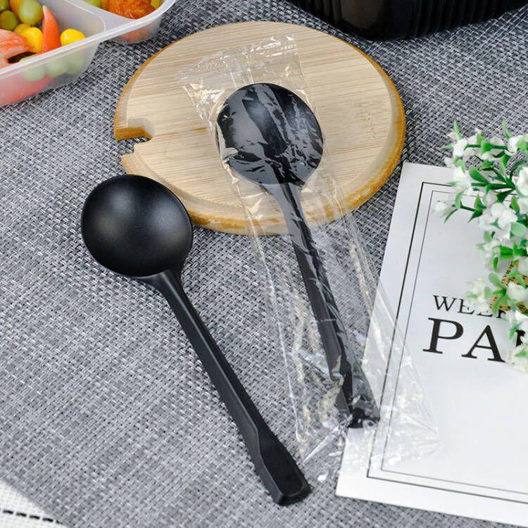 Golden Turtle Thickened PS Plastic Disposable Dessert Spoon