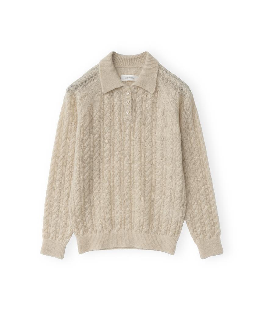 Beulaunyadeu W Cable Pique Knit, Beige
